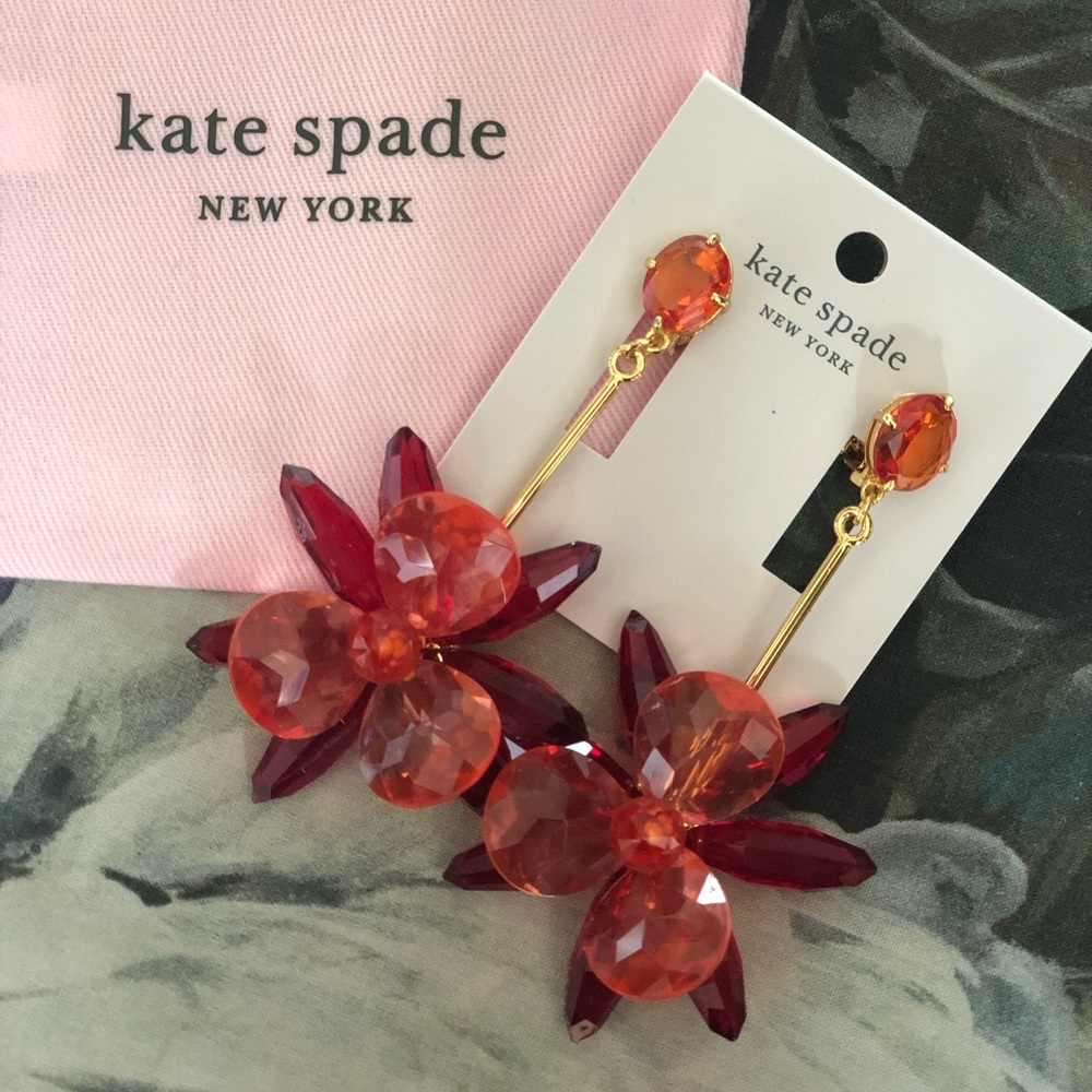 Kate Spade Blooming Brilliant Earrings Pink Red